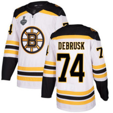 #74 Jake DeBrusk White Road Authentic 2019 Stanley Cup Final Bound Stitched Hockey Jersey