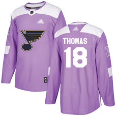 #18 Robert Thomas Purple Authentic Fights Cancer Stitched Hockey Jersey