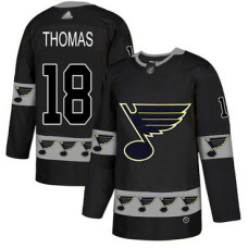 #18 Robert Thomas Black Authentic Team Logo Fashion Stitched Hockey Jersey