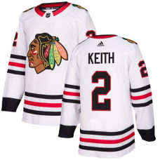 #2 Duncan Keith White Road Authentic Stitched Hockey Jersey
