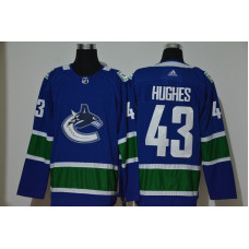#43 Quinn Hughes NEW Blue Stitched Jersey