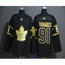 #91 John Tavares Black Golden Stitched Jersey