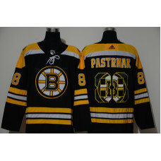 #88 David Pastrnak Black With Team Logo Stitched Jersey