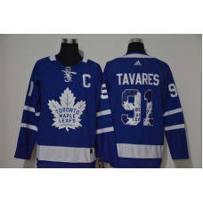#91 John Tavares Royal Blue With Team Logo Stitched Jersey
