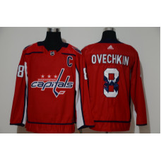 #8 Alexander Ovechkin Red With Team Logo Stitched Jersey