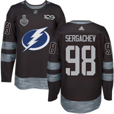 #98 Mikhail Sergachev Black 1917-2017 100th Anniversary 2020 Stanley Cup Final Stitched Jersey
