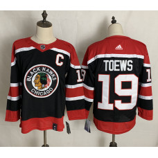 #19 Jonathan Toews Black With C Patch 2021 Retro Stitched Jersey