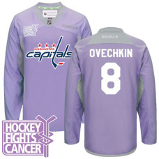 Alex Ovechkin #8 Purple Hockey Fights Cancer Jersey