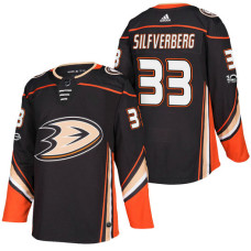 #33 Jakob Silfverberg Black 2018 New Season Home Authentic Jersey With Anniversary Patch