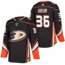 #36 John Gibson Black 2018 New Season Home Authentic Jersey With Anniversary Patch