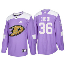#36 John Gibson Purple Hockey Fights Cancer Authentic Jersey