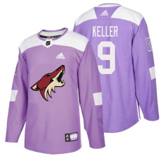#9 Clayton Keller Purple Hockey Fights Cancer Authentic Jersey