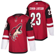 #23 Oliver Ekman-Larsson Maroon 2018 New Season Home Authentic Jersey With Anniversary Patch