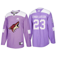 #23 Oliver Ekman-Larsson Purple Hockey Fights Cancer Authentic Jersey