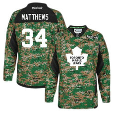 Leafs #34 Auston Matthews Camo Veterans Day Premier Jersey