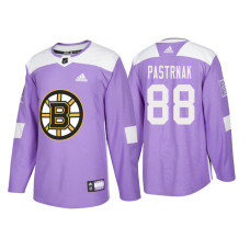 #88 David Pastrnak Purple 2018 Authentic Hockey Fights Cancer Jersey
