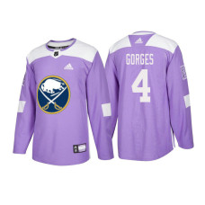 #4 Josh Gorges Purple 2018 Authentic Hockey Fights Cancer Jersey