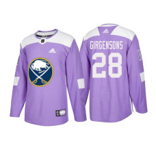 #28 Zemgus Girgensons Purple 2018 Authentic Hockey Fights Cancer Jersey