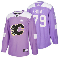 #79 Micheal Ferland Purple Hockey Fights Cancer Authentic Jersey