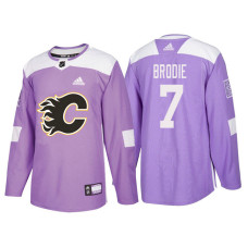 #7 TJ Brodie Purple Hockey Fights Cancer Authentic Jersey