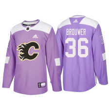 #36 Troy Brouwer Purple Hockey Fights Cancer Authentic Jersey