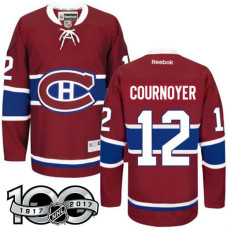 #12 Yvan Cournoyer Red 100 Greatest Player Jersey