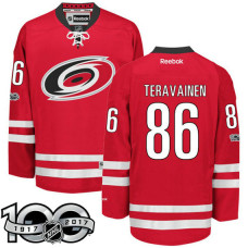 #86 Teuvo Teravainen Red 2017 Anniversary Patch Player Jersey