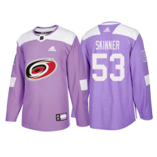 #53 Jeff Skinner Purple 2018 Authentic Hockey Fights Cancer Jersey