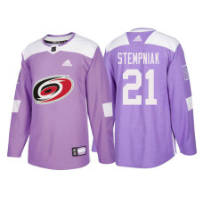 #21 Lee Stempniak Purple 2018 Authentic Hockey Fights Cancer Jersey