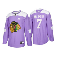 #7 Brent Seabrook Purple 2018 Authentic Hockey Fights Cancer Jersey