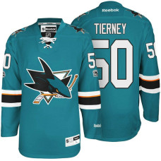 Sharks #50 Chris Tierney Teal 100th Patch Premier Jersey