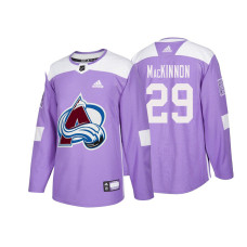 #29 Nathan MacKinnon Purple 2018 Authentic Hockey Fights Cancer Jersey