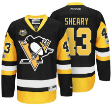 Penguins #43 Conor Sheary Black 100th Patch Premier Jersey