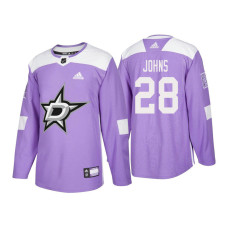 #28 Stephen Johns Purple 2018 Authentic Hockey Fights Cancer Jersey