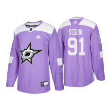 #91 Tyler Seguin Purple 2018 Authentic Hockey Fights Cancer Jersey