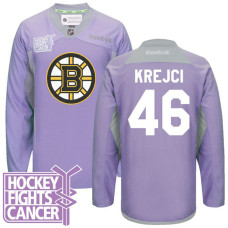 David Krejci #46 Purple Hockey Fights Cancer Jersey
