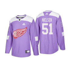 #51 Frans Nielsen Purple 2018 Authentic Hockey Fights Cancer Jersey