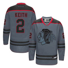 Duncan Keith #2 Charcoal Cross Check Fashion Jersey