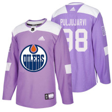 #98 Purple Hockey Fights Cancer Jesse Puljujarvi Jersey