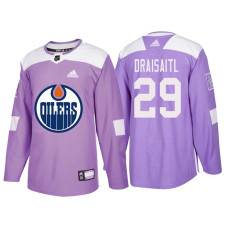 #29 Leon Draisaitl Purple Hockey Fights Cancer Authentic Jersey