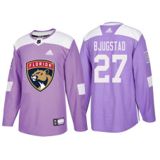 #27 Nick Bjugstad Purple Hockey Fights Cancer Authentic Jersey