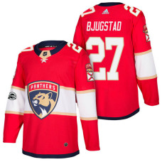 #27 Nick Bjugstad Red 2018 New Season Home Authentic Jersey With Anniversary Patch