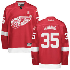 Memorial Mr. Hockey Patch #35 Jimmy Howard Red Premier Jersey