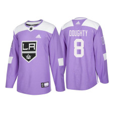#8 Drew Doughty Purple 2018 Authentic Hockey Fights Cancer Jersey