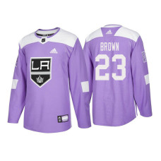 #23 Dustin Brown Purple 2018 Authentic Hockey Fights Cancer Jersey