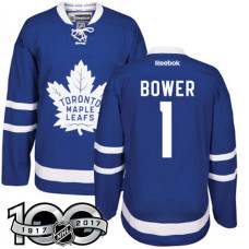 #1 Johnny Bower Blue 100 Greatest Player Jersey