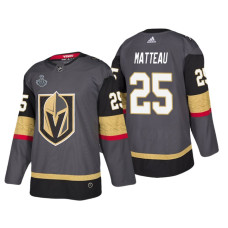 #25 Stefan Matteau Grey 2018 Stanley Cup Final Bound Patch Authentic Player Jersey