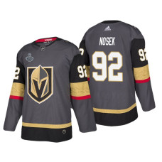 #92 Tomas Nosek Grey 2018 Stanley Cup Final Bound Patch Authentic Player Jersey