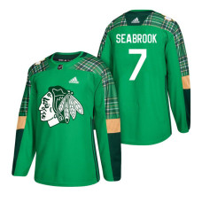 #7 Brent Seabrook 2018 St. Patrick's Day Jersey Green