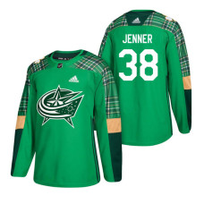 #38 Boone Jenner 2018 St. Patrick's Day Jersey Green